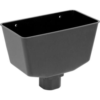 Tetraflow Half Round Black Down Pipe Hopper