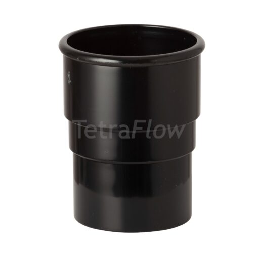 Tetraflow Halfround Black Down Pipe Socket