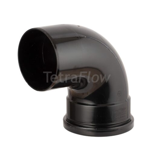 Tetraflow 110mm Single Socket Bend 92.5' Pushfit Black