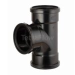 Tetraflow 110mm Triple Socket Branch 92.5' Pushfit Black Bossed