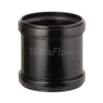 Tetraflow 110mm Double Socket Slip Coupling Pushfit Black